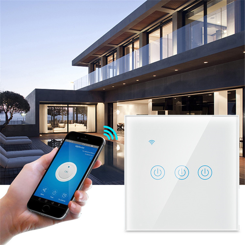 EU No Neutral Alexa Smart Home Touch Screen Light Wifi Smart Switch from China supplier